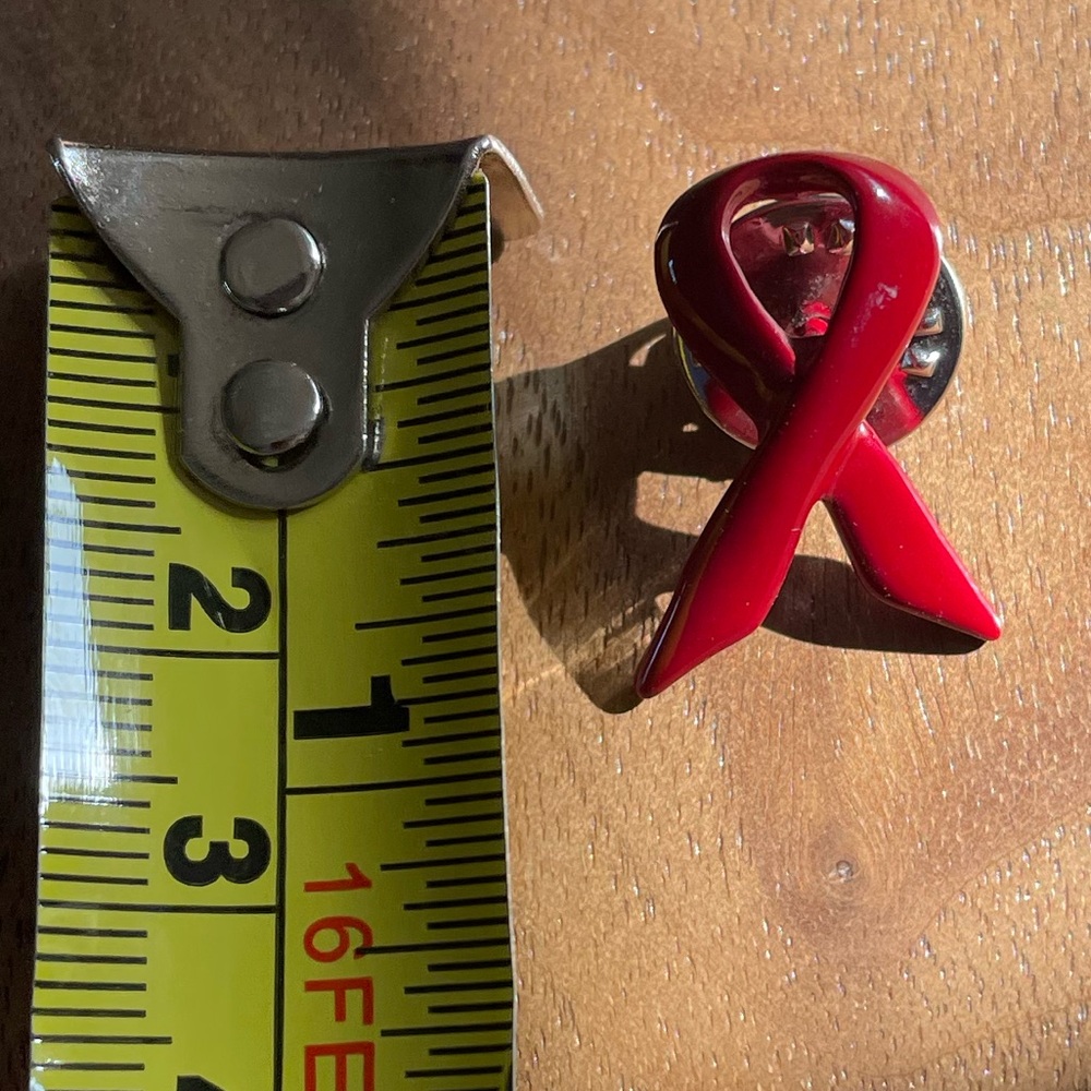 AIDS Awareness Red Ribbon Pin - Picture 2 of 2